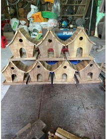 Chậu gỗ nhà chim vuông để trồng cây hoặc trang trí 