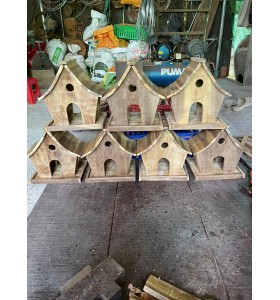 Chậu gỗ nh&agrave; chim vu&ocirc;ng để trồng c&acirc;y hoặc trang tr&iacute; 